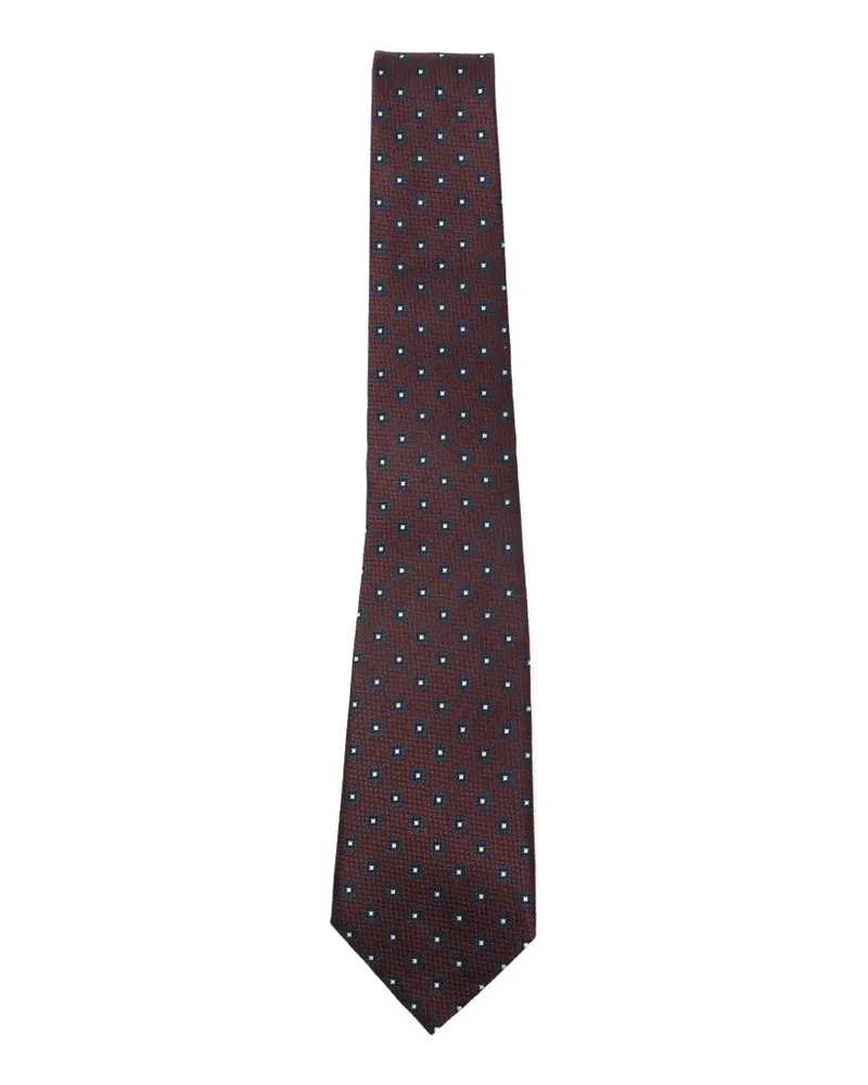 Ermenegildo Zegna square polka dot tie - Rot Rot