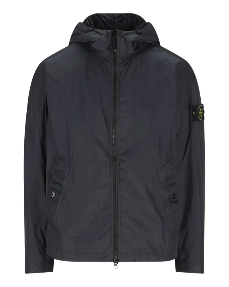 Stone Island 4100001 Reps NY Jacke mit Knitteroptik - Schwarz Schwarz