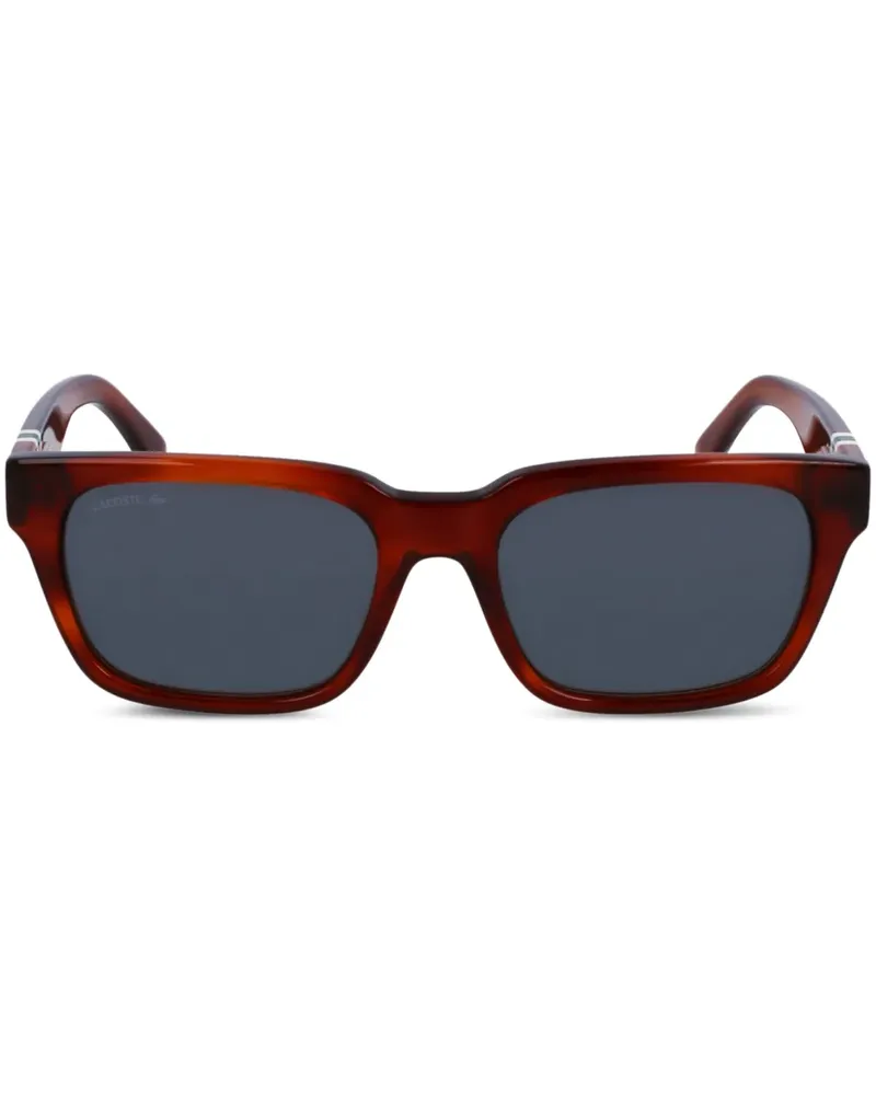Lacoste Sonnenbrille mit Logo-Schild - Braun Braun