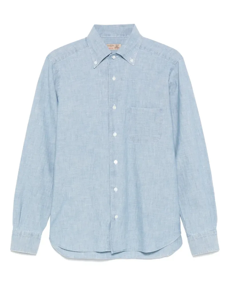 BARBA Hemd aus Chambray - Blau Blau
