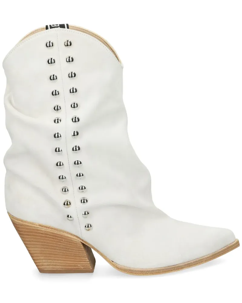 Elena Iachi Wildlederstiefel mit Nieten - Weiß Weiß