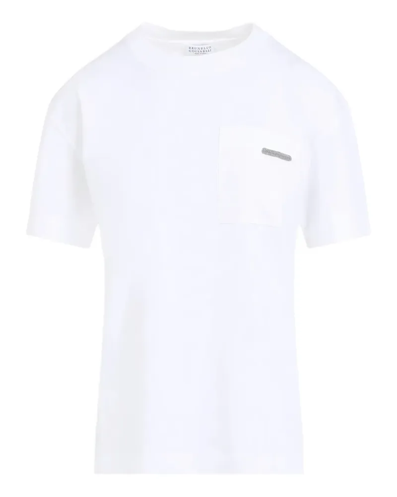 Brunello Cucinelli T-Shirt mit Taschendetail - Weiß Weiß