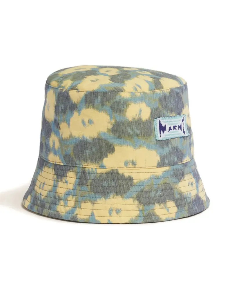 Marni Fischerhut mit Blumenpatch - Blau Blau