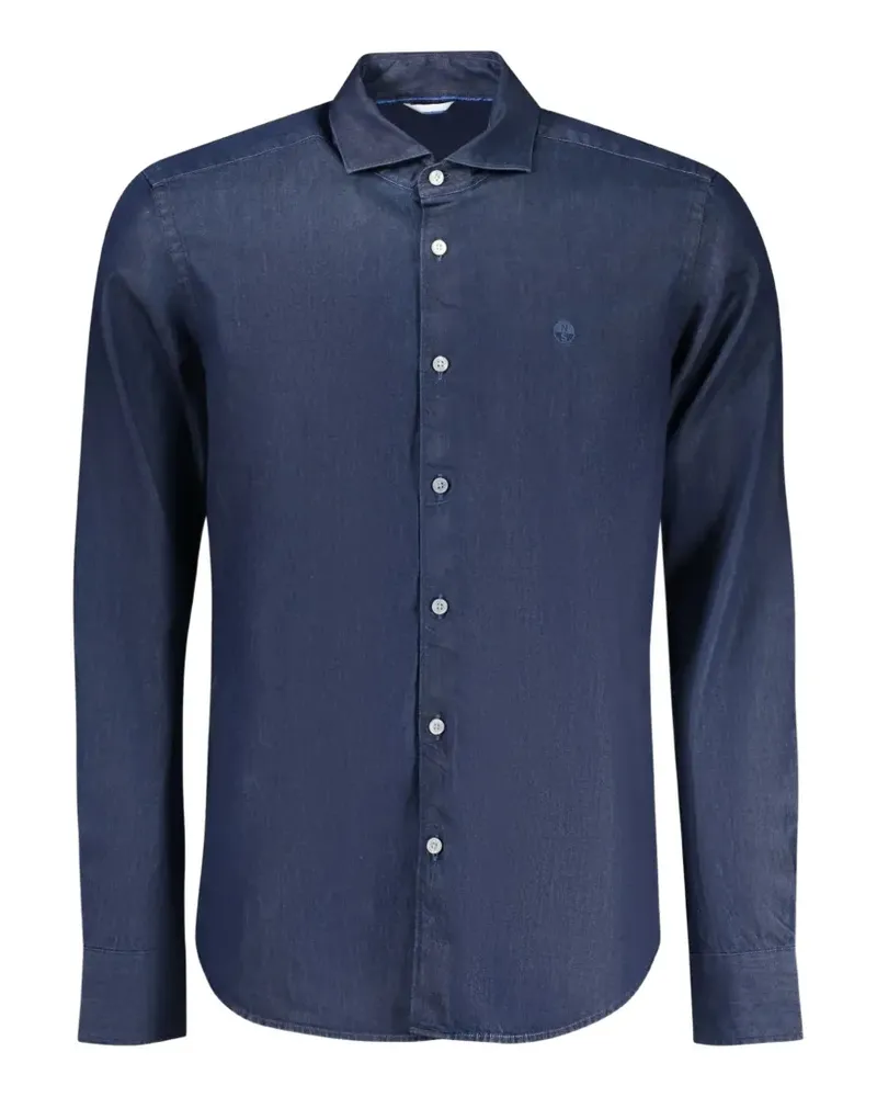 North Sails embroidered-logo denim shirt - Blau Blau