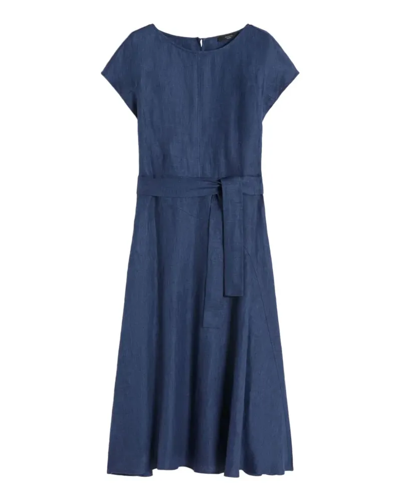 Max Mara belted cap-sleeve midi dress - Blau Blau