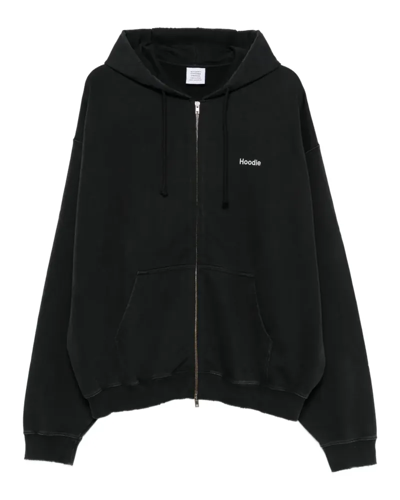 VETEMENTS Kapuzenjacke mit Logo-Print - Schwarz Schwarz