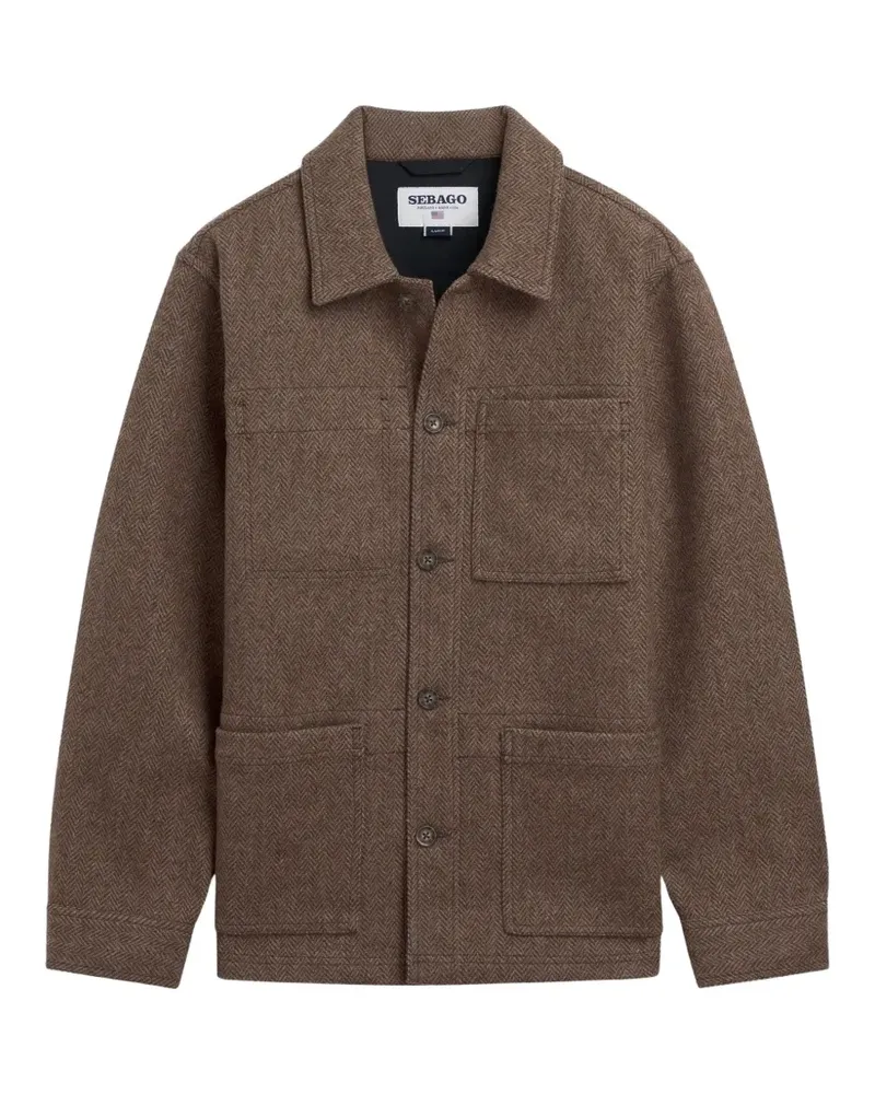 Sebago herringbone-pattern wool jacket - Braun Braun