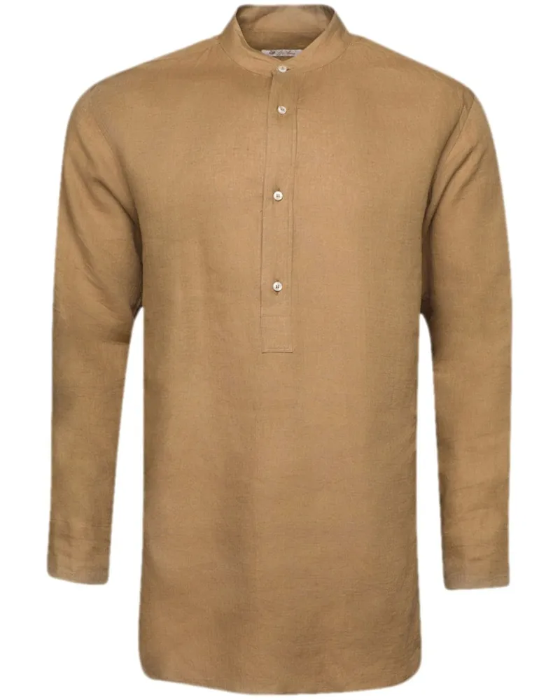 Loro Piana Jeri Hemd aus Leinen - Braun Braun