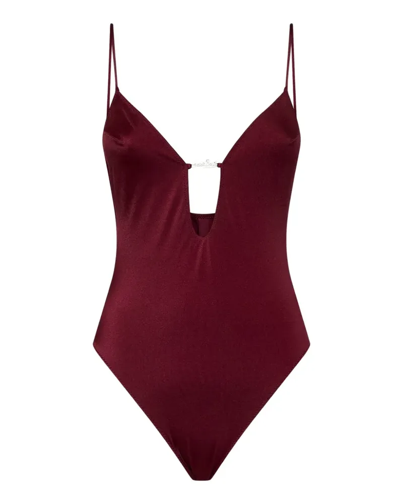 MC2 Saint Barth cut-out plunging swimsuit - Rot Rot