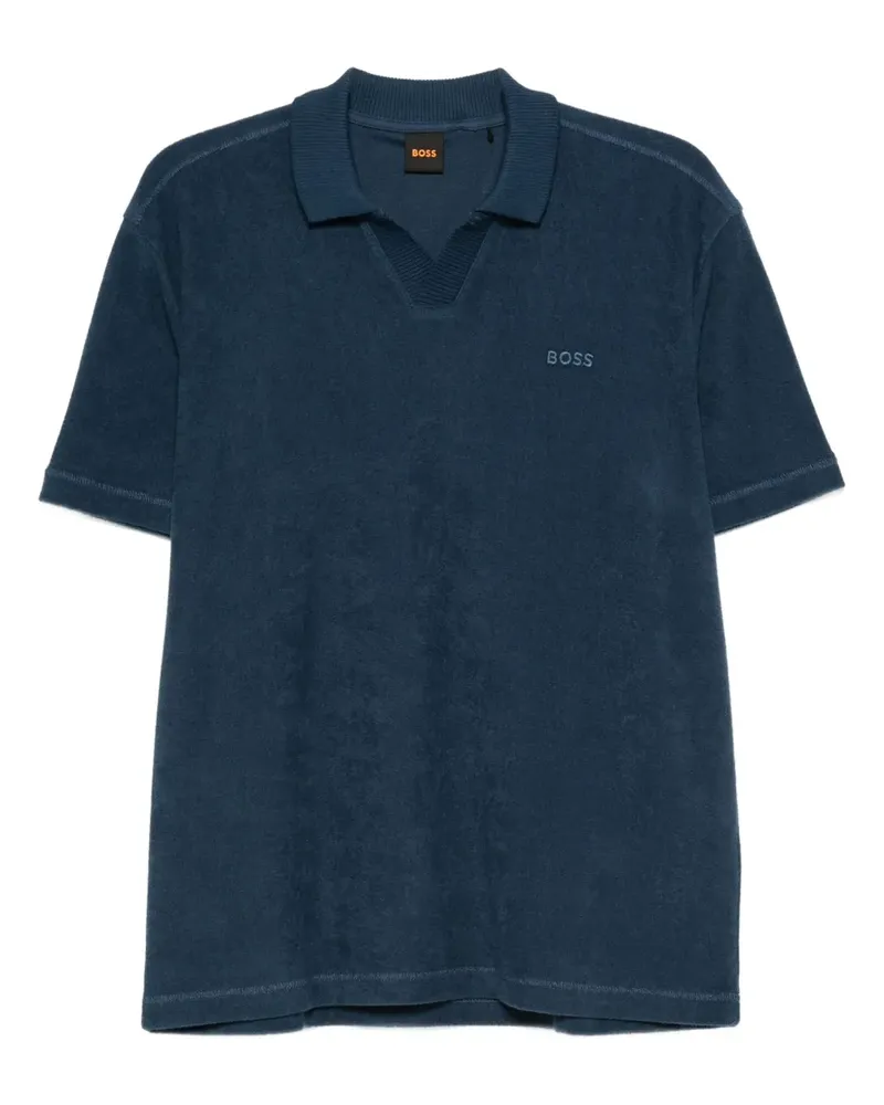 HUGO BOSS T-Shirt mit Logo-Stickerei - Blau Blau