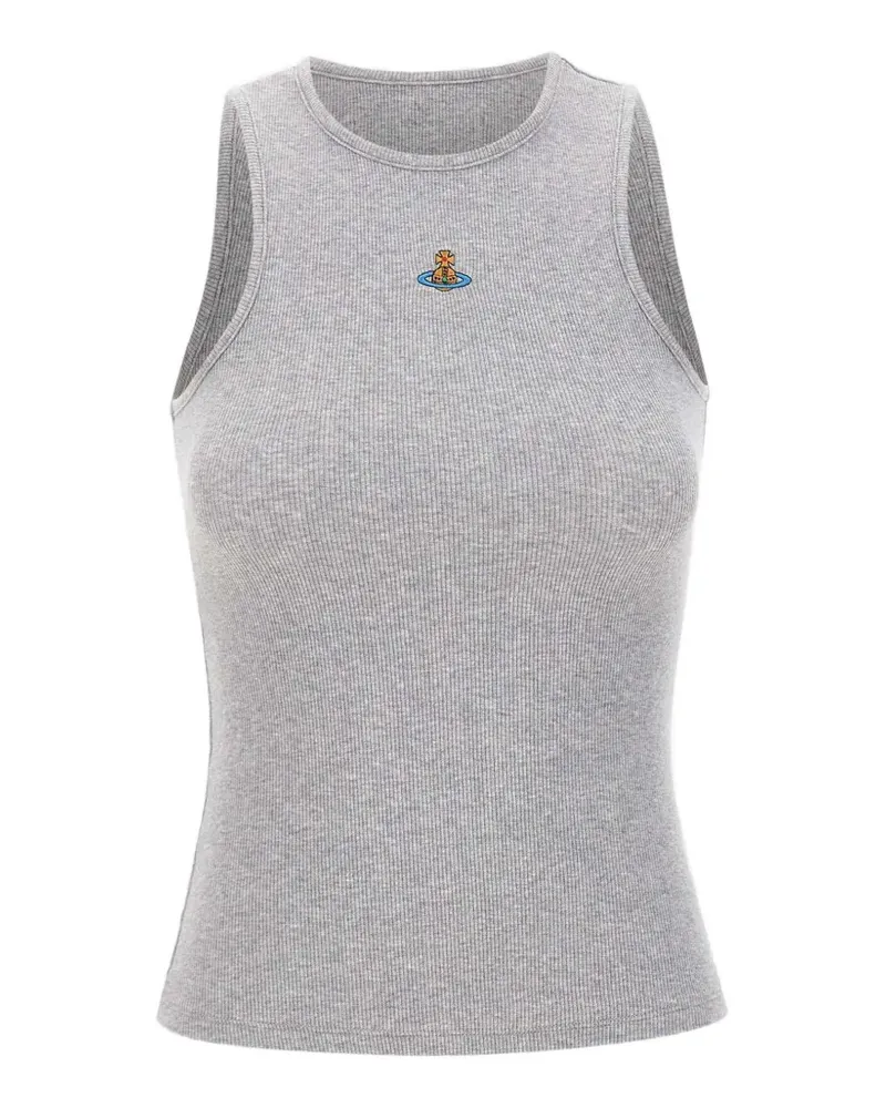 Vivienne Westwood Geripptes Oberteil mit Logo - Grau Grau