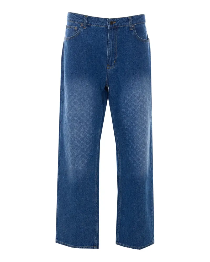 Daily Paper Weite Jeans mit Monogrammmuster - Blau Blau