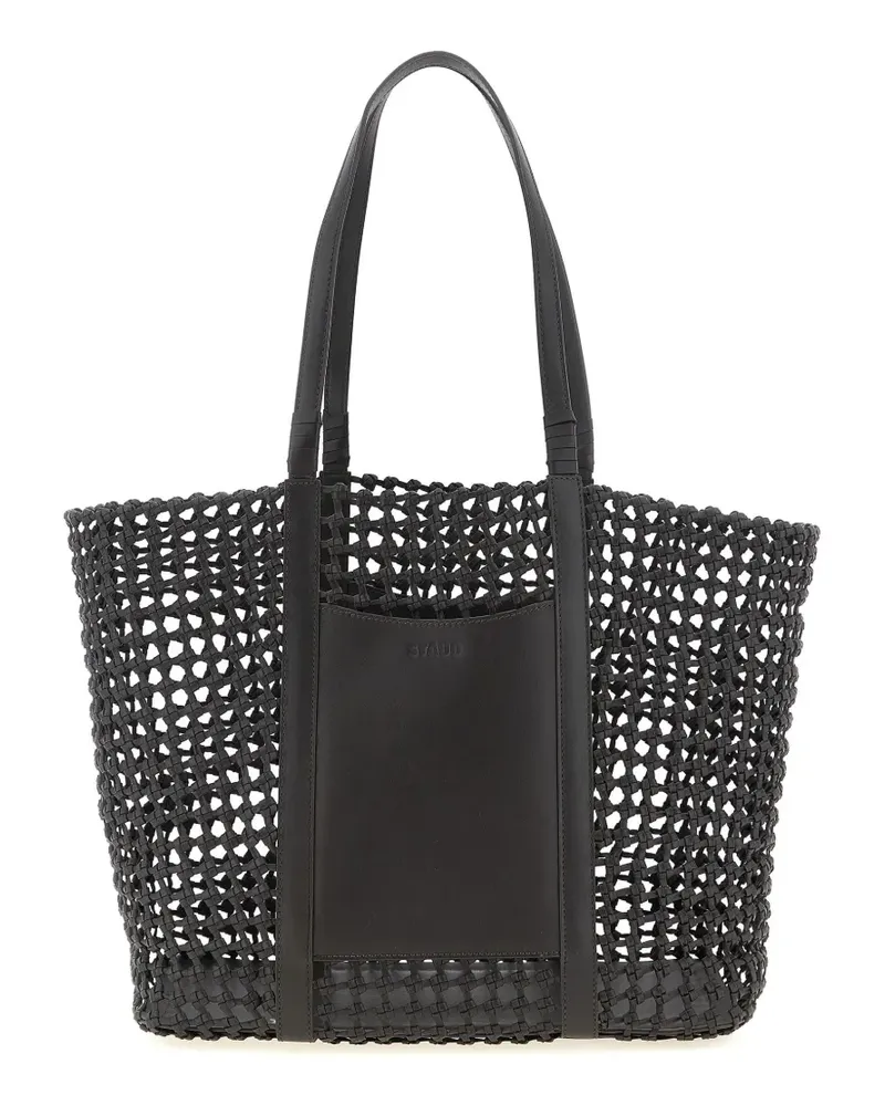 STAUD hand-woven embossed logo getaway shopping bag - Braun Braun