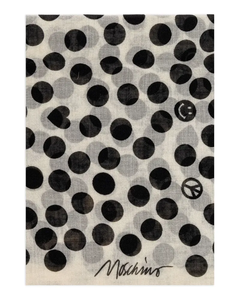 Moschino Schal mit Polka Dots - Weiß Weiß