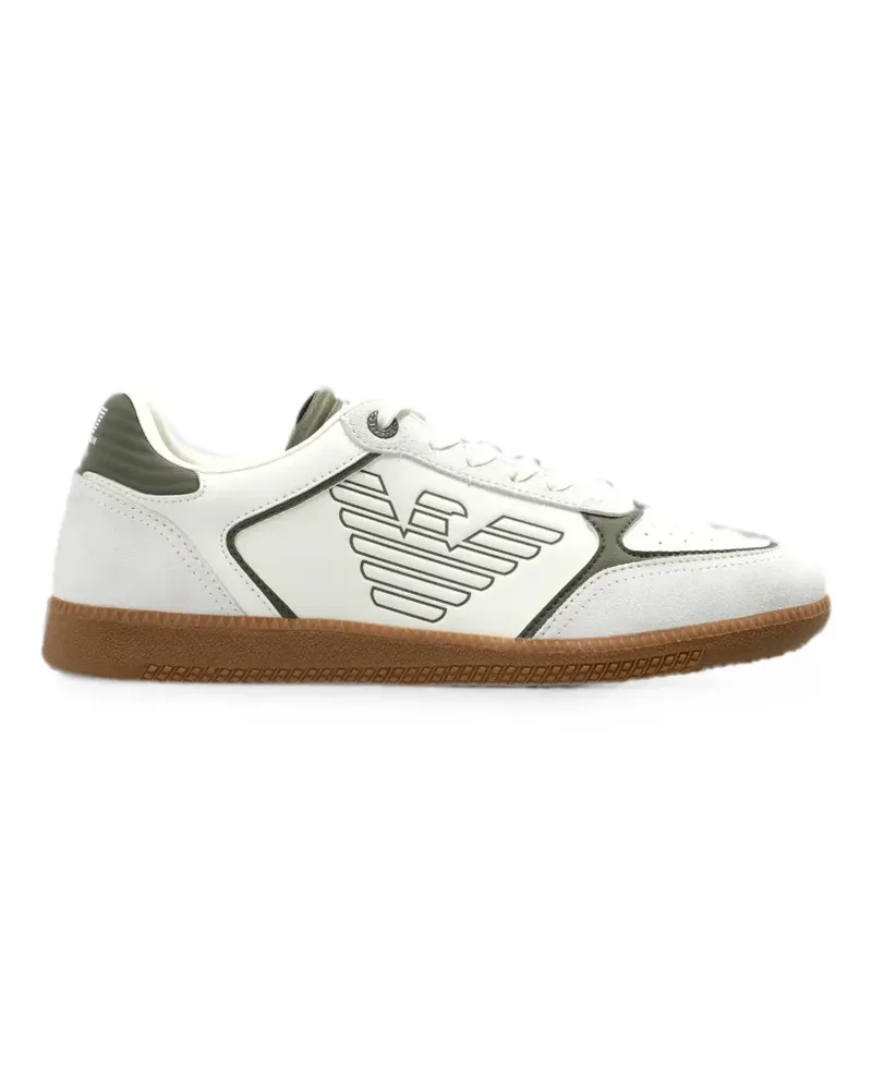 EA7 logo-print panelled sneakers - Weiß Weiß