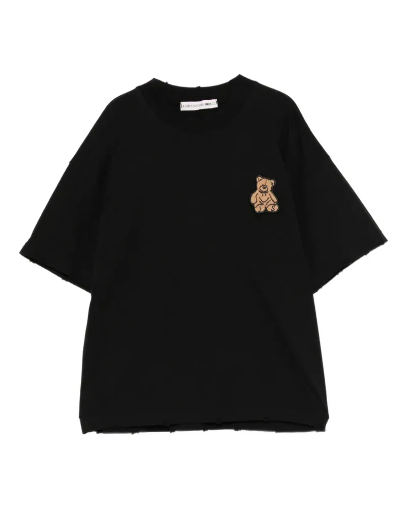 Joshua Sanders T-Shirt mit Bären-Patch - Schwarz Schwarz