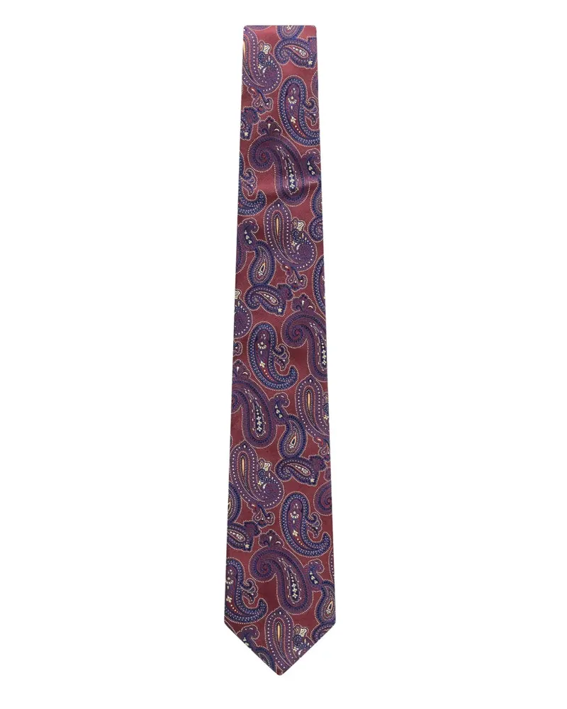 Etro Seidenkrawatte mit Paisleymuster - Rot Rot