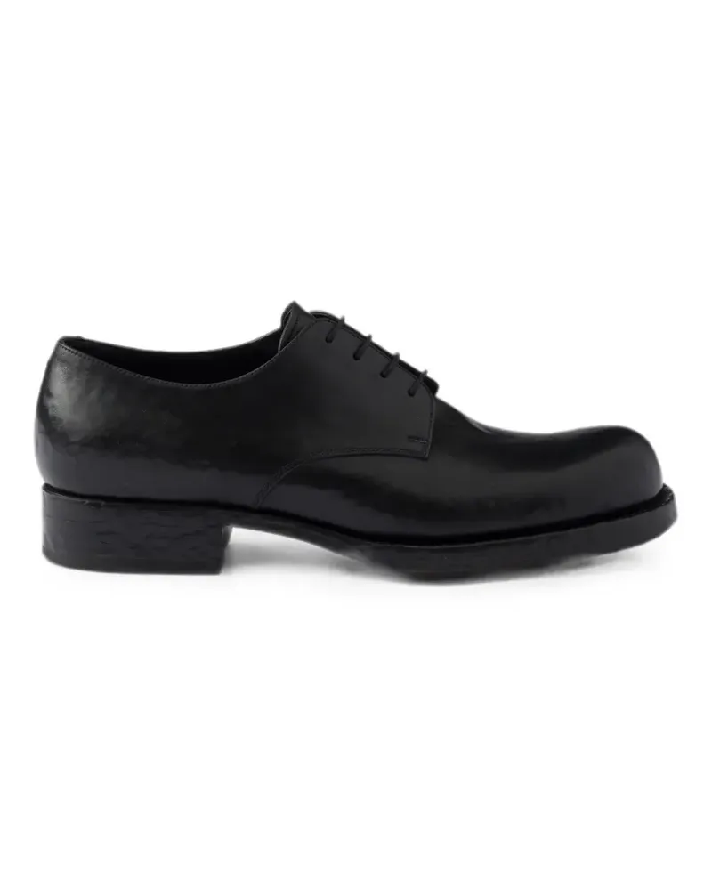 Prada Schnürschuhe aus antikem Leder - Schwarz Schwarz