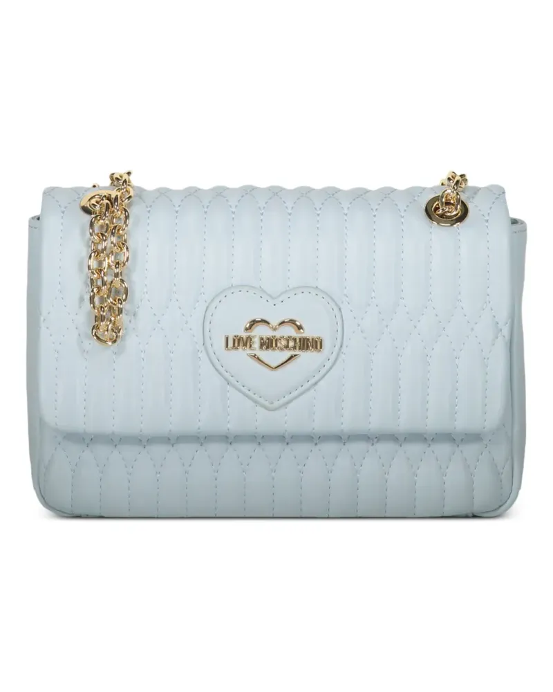 Moschino Schultertasche mit gestepptem Herz - Blau Blau