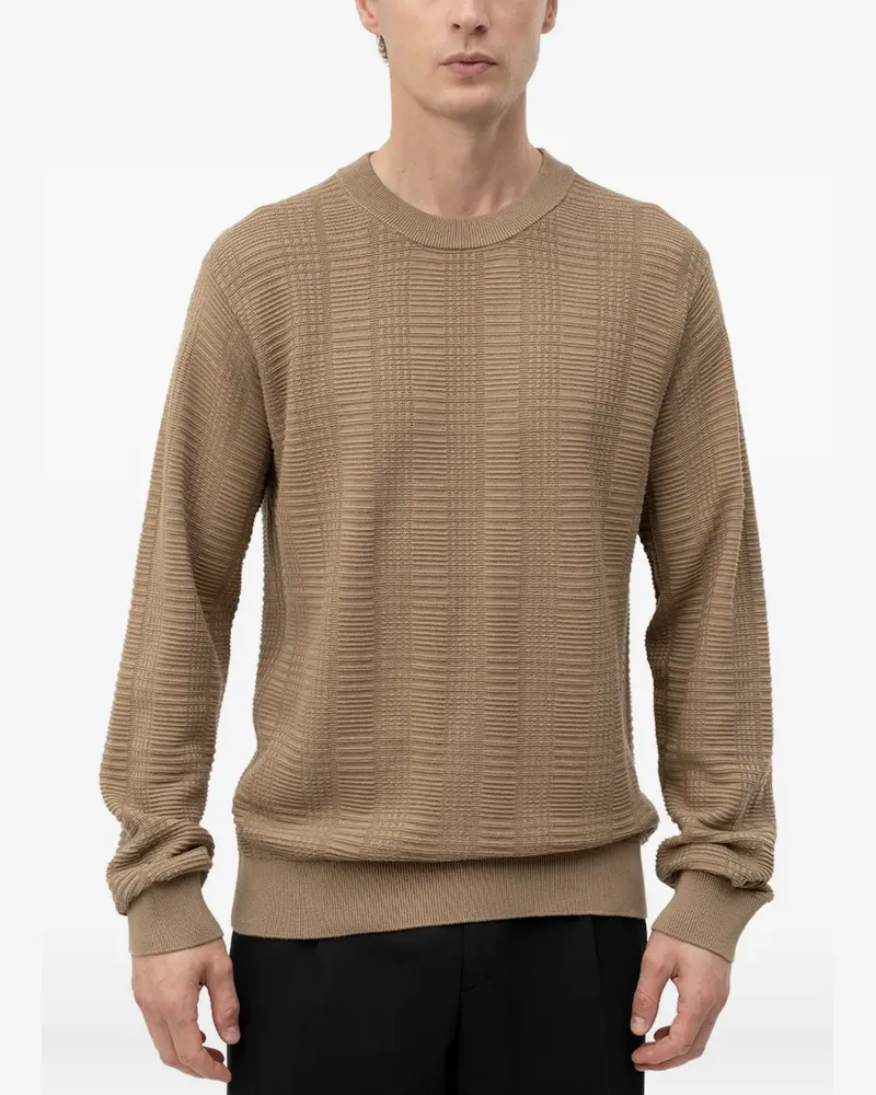 HUGO BOSS Strukturierter Strickpullover - Nude Nude