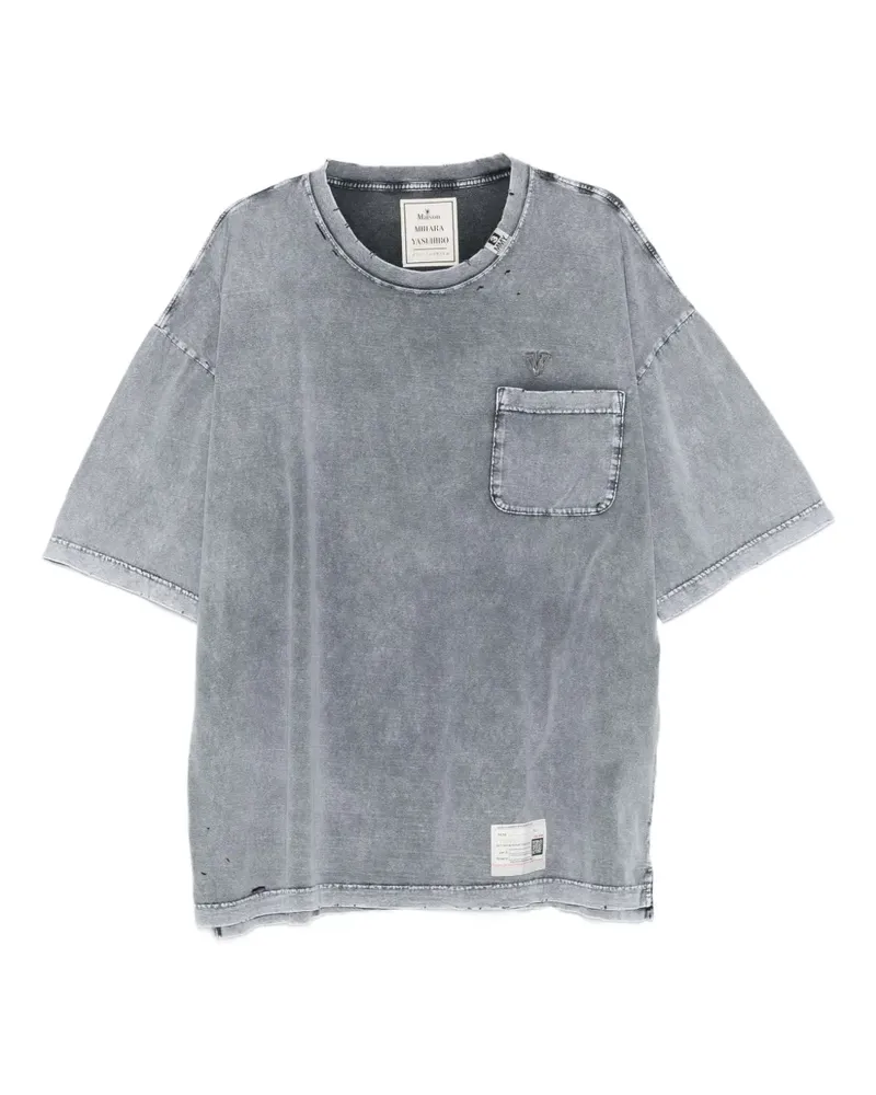 MIHARAYASUHIRO Verwaschenes T-Shirt mit Brusttasche - Grau Grau
