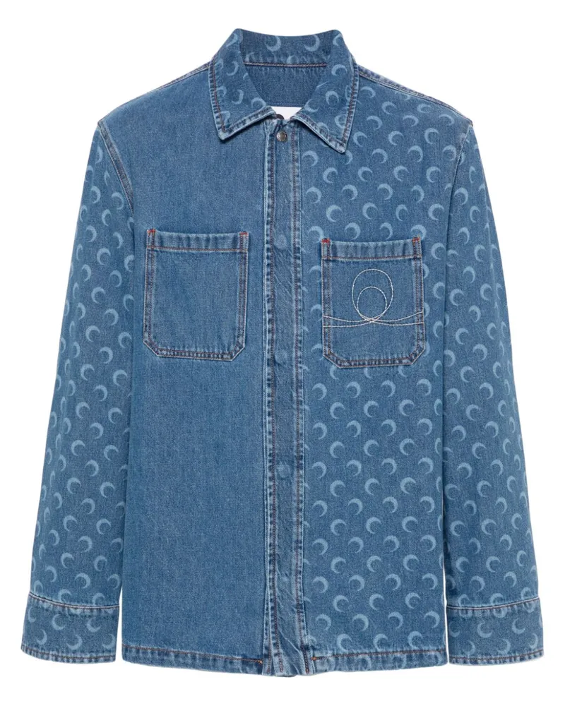 Marine Serre Moon Laser Hemdjacke - Blau Blau