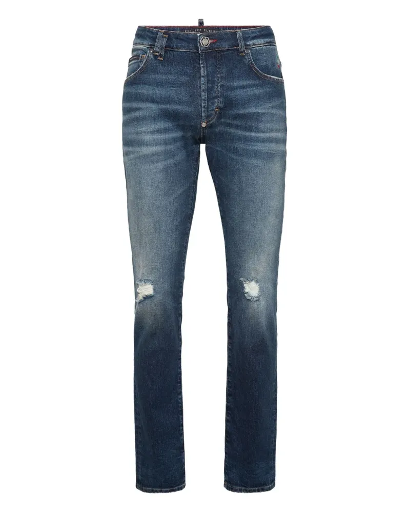 Philipp Plein Gerade Jeans im Distressed-Look - Blau Blau