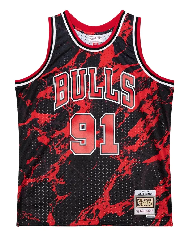 Mitchell & Ness x NBA Chicago Bulls 1997 Dennis Rodman Team Marble Swingman Tanktop - Schwarz Schwarz