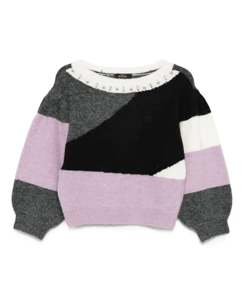 Twin-Set Verzierter Pullover - Schwarz Schwarz