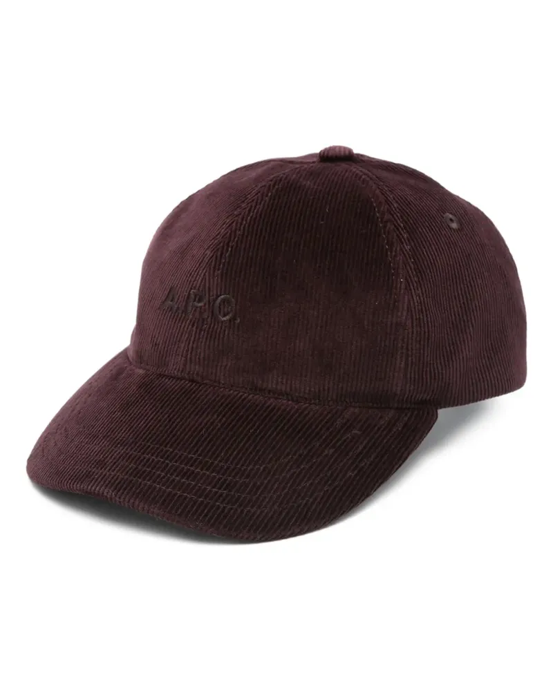 A.P.C. Charlie Baseballkappe aus Cord - Rot Rot