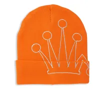 Beanie mit Kronenstickerei - Orange