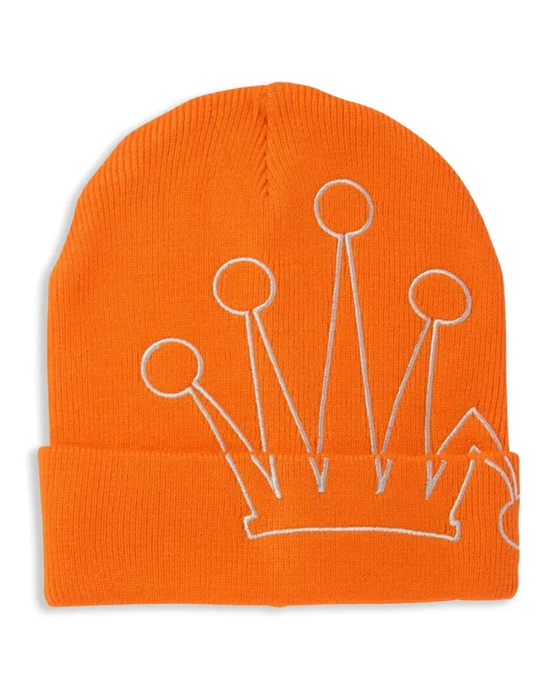 Stüssy crown embroidered beanie hat - Orange Orange