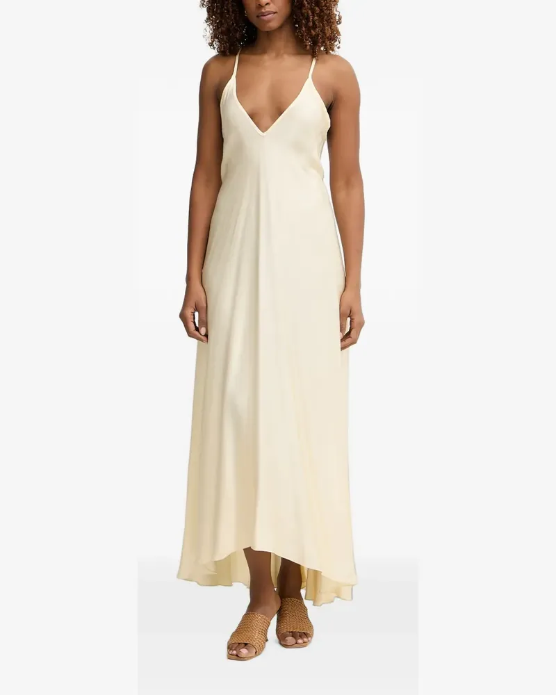 HAVEONE back-tie flared asymmetric dress - Nude Nude
