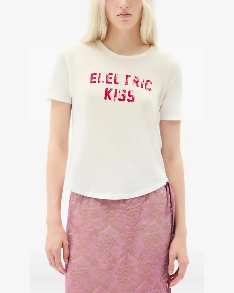 Ann Demeulemeester Floor Electric Kiss T-shirt - Weiß Weiß