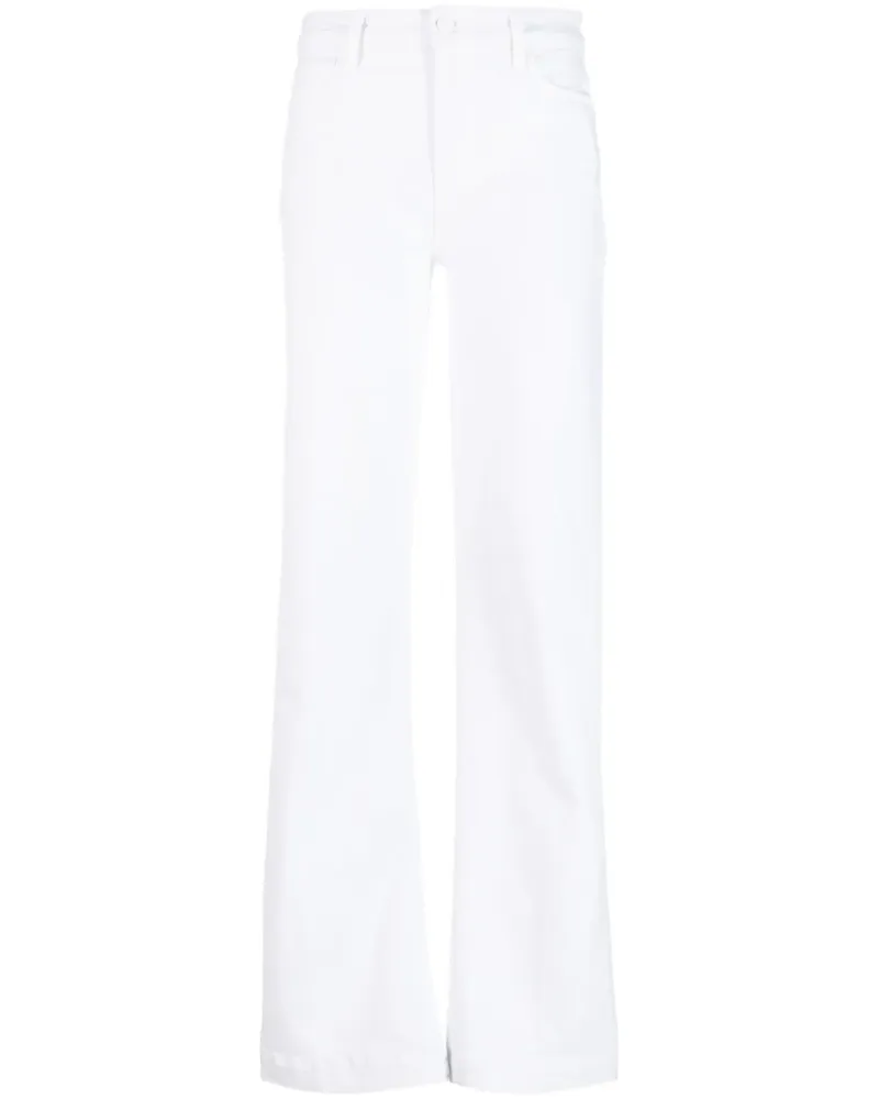 Paige Halbhohe Straight-Leg-Jeans - Weiß Weiß
