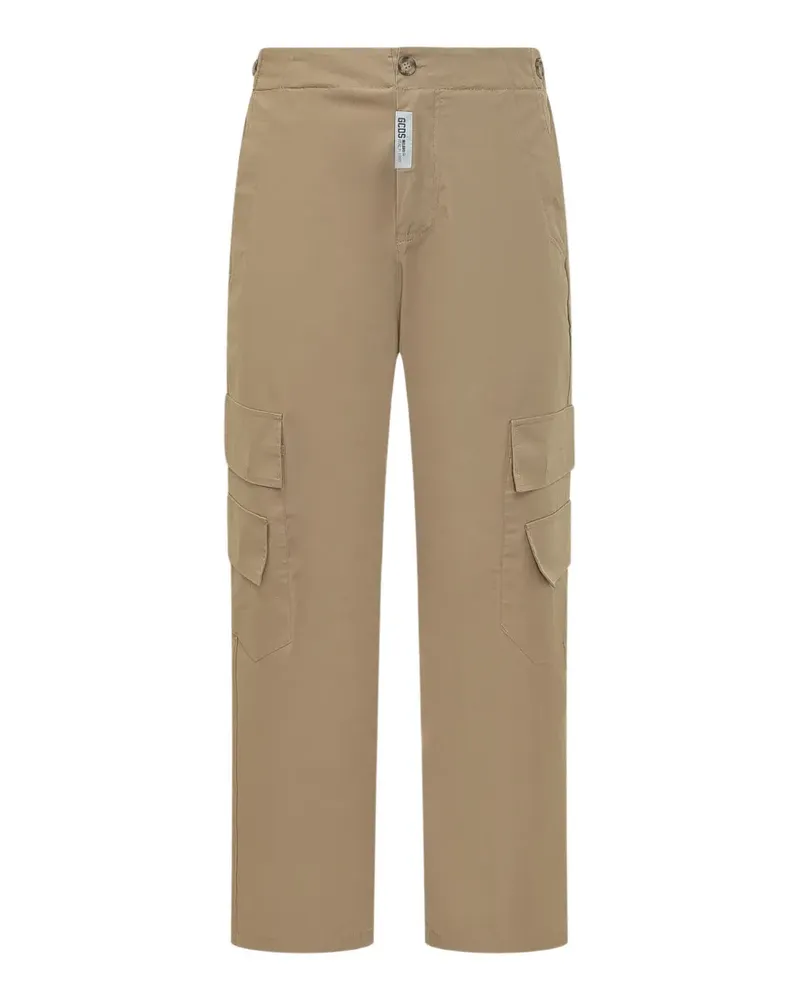 GCDS logo-patch cargo trousers - Nude Nude