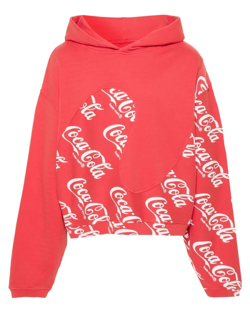 ERL Kapuzenpullover mit Print - Rot Rot