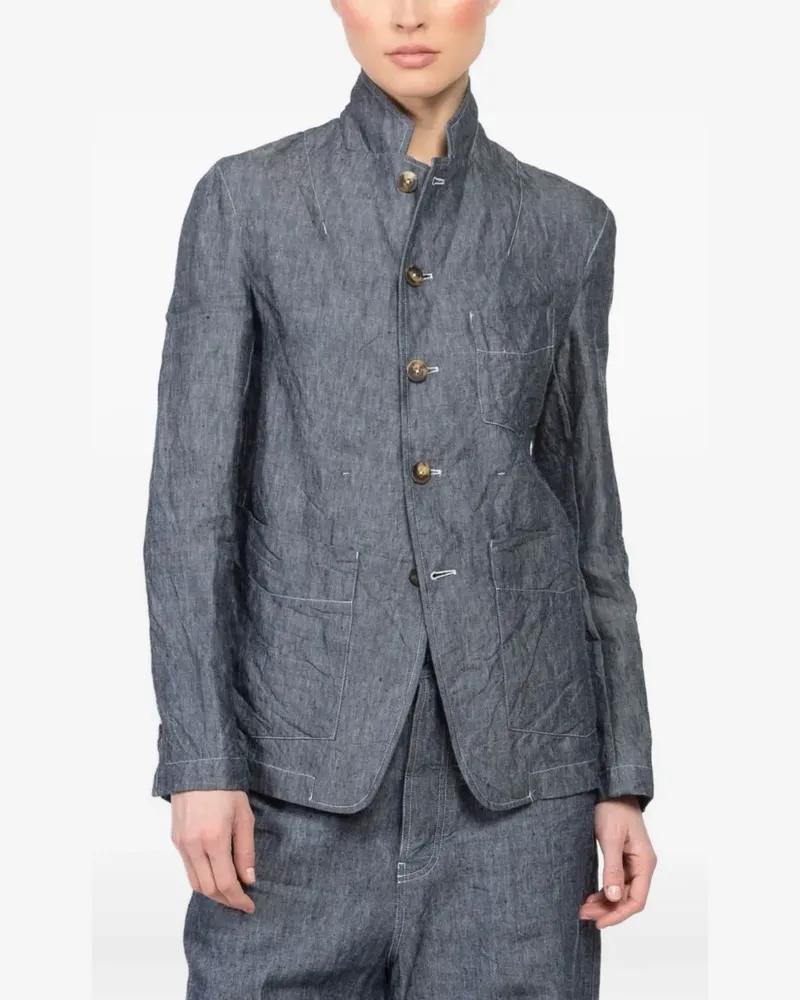 forme d'expression buttoned chest-pocket jacket - Blau Blau