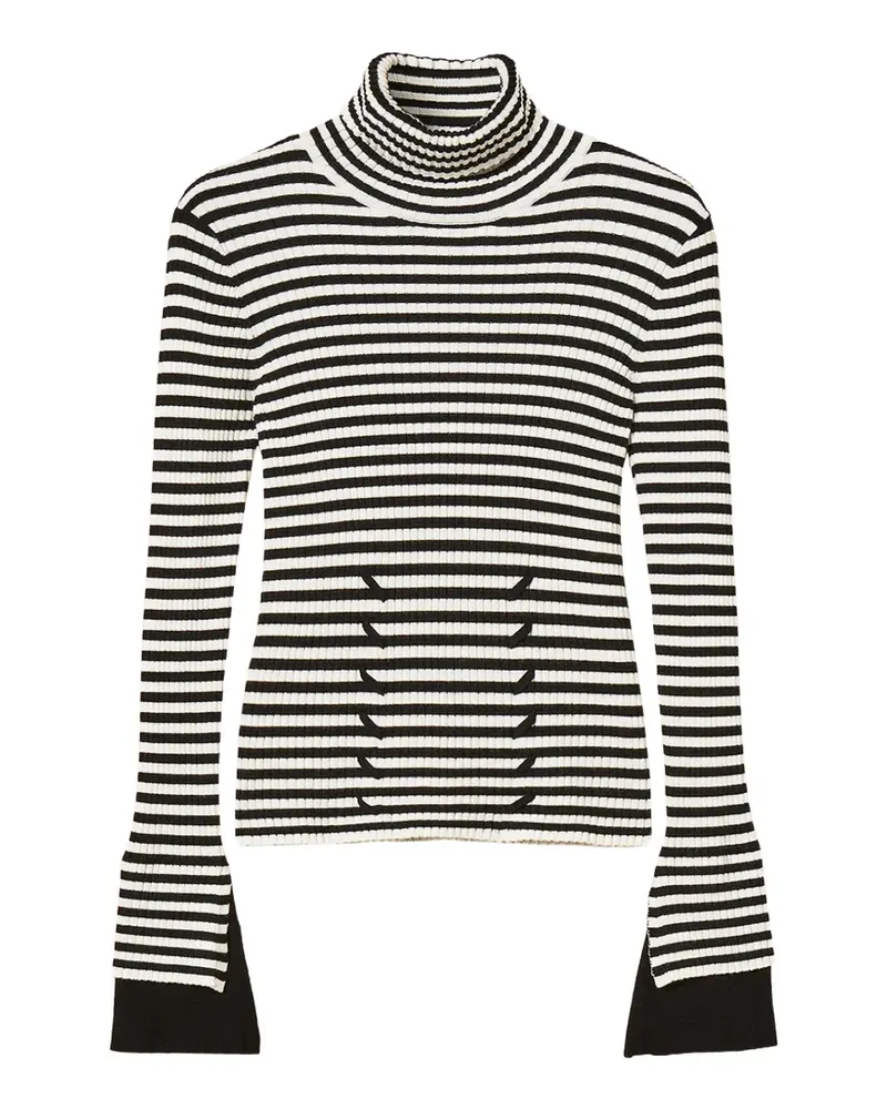 Twin-Set striped turtleneck jumper - Weiß Weiß