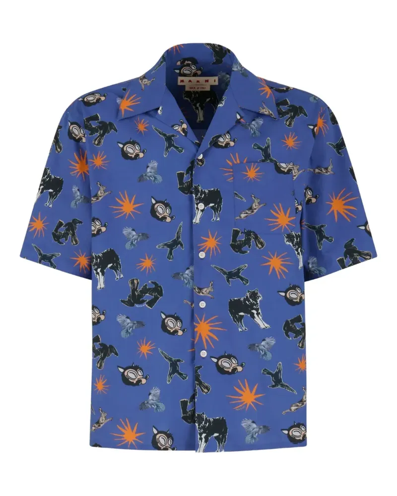 Marni Hemd mit grafischem Print - Blau Blau