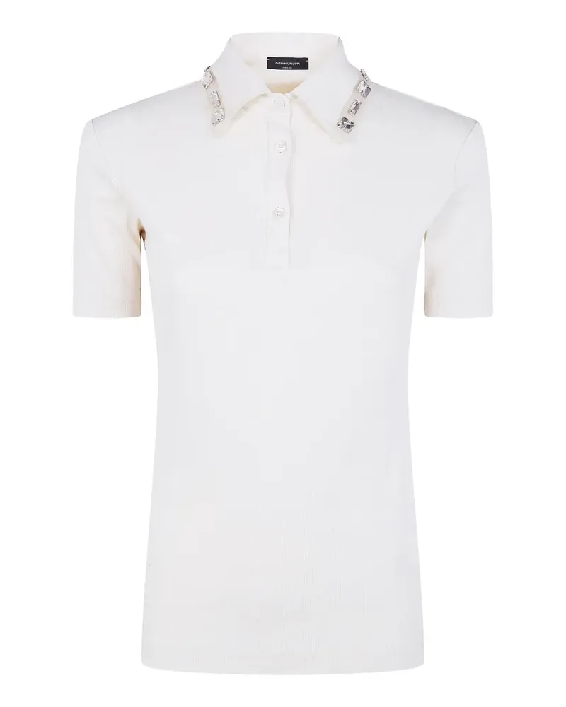 Fabiana Filippi embellished collared polo top - Nude Nude