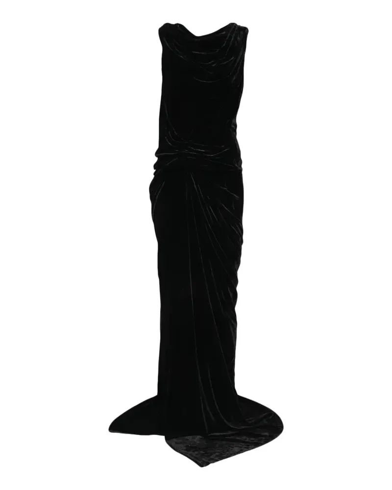Rick Owens Drapiertes Maxikleid - Schwarz Schwarz