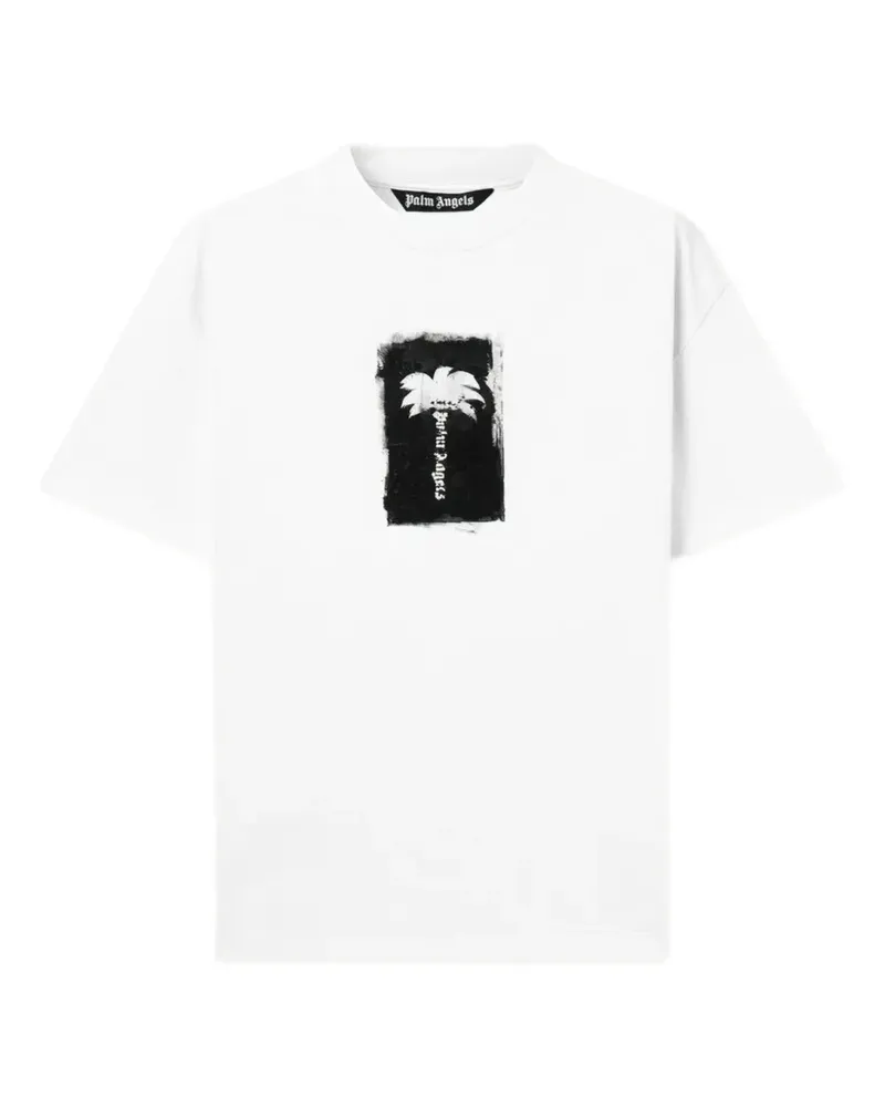 Palm Angels T-Shirt mit gebürstetem Effekt - Weiß Weiß