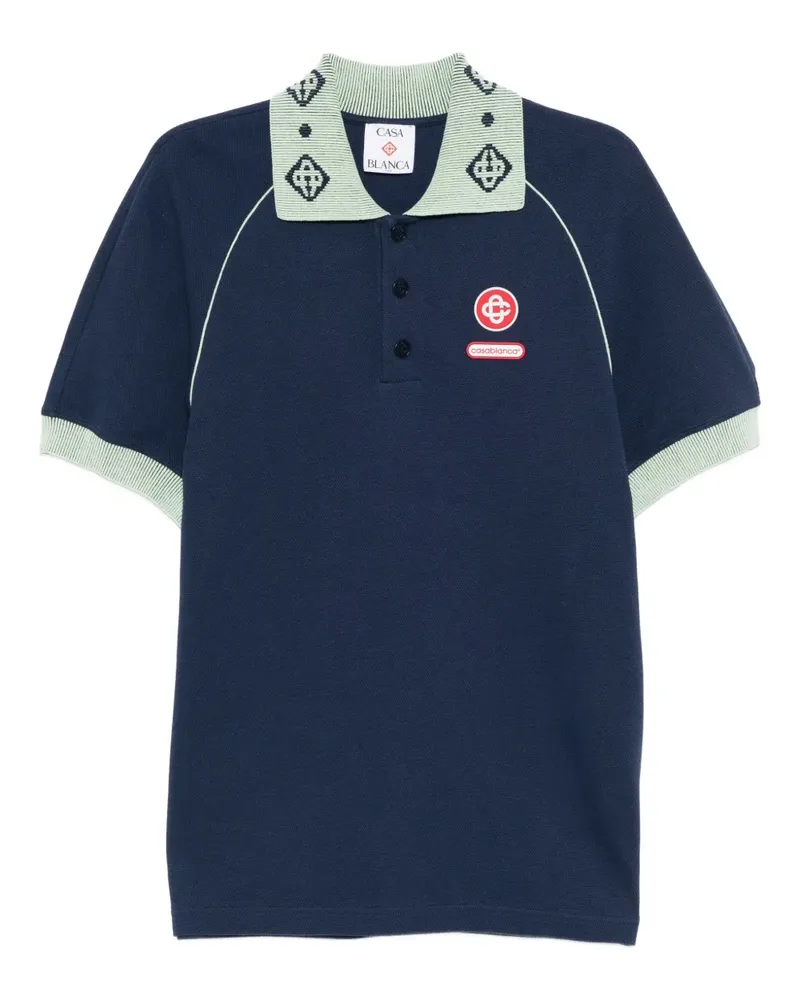 Casablanca Paris Piqué-Poloshirt - Blau Blau