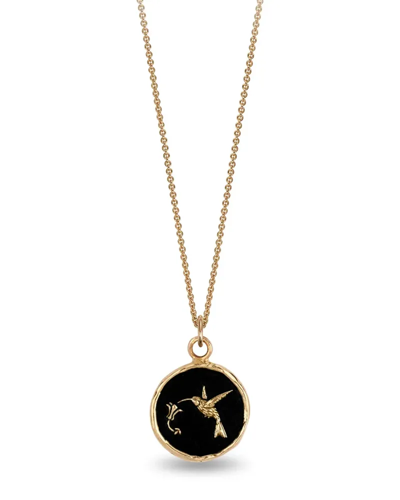 Pyrrha 14kt Hummingbird Talisman Gelbgoldhalskette mit Anhänger Gold
