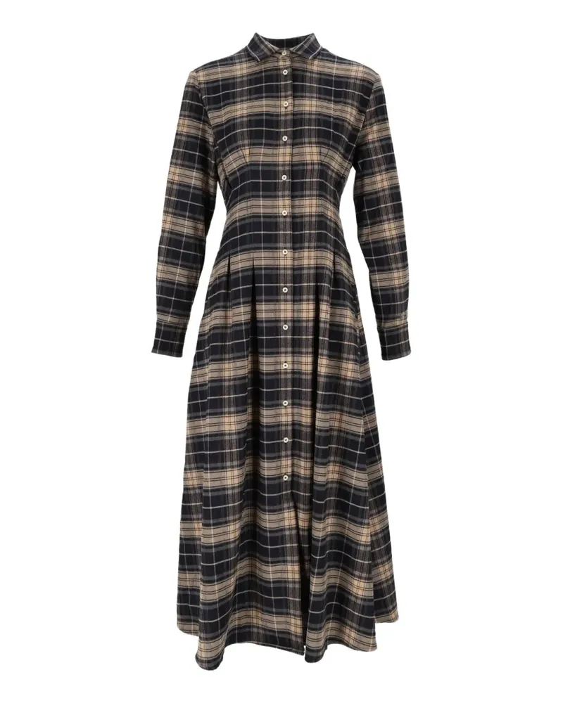 MC2 Saint Barth Alys flannel maxi dress - Schwarz Schwarz