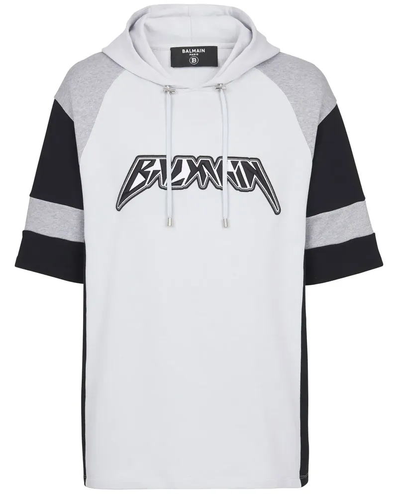 Balmain Hoodie mit kurzen Ärmeln - Grau Grau