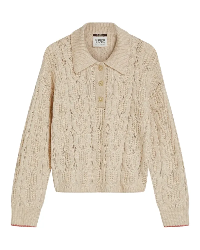 Scotch&Soda cable-knit polo sweater - Nude Nude
