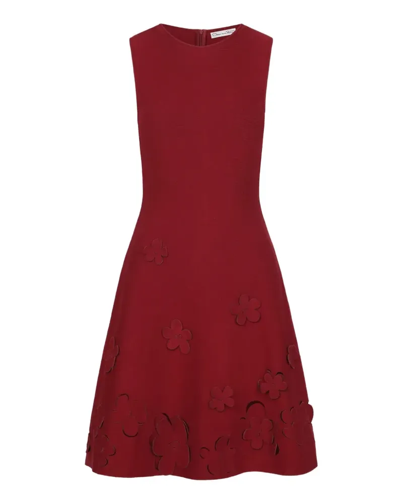 Oscar de la Renta laser-cut floral knit dress - Rot Rot