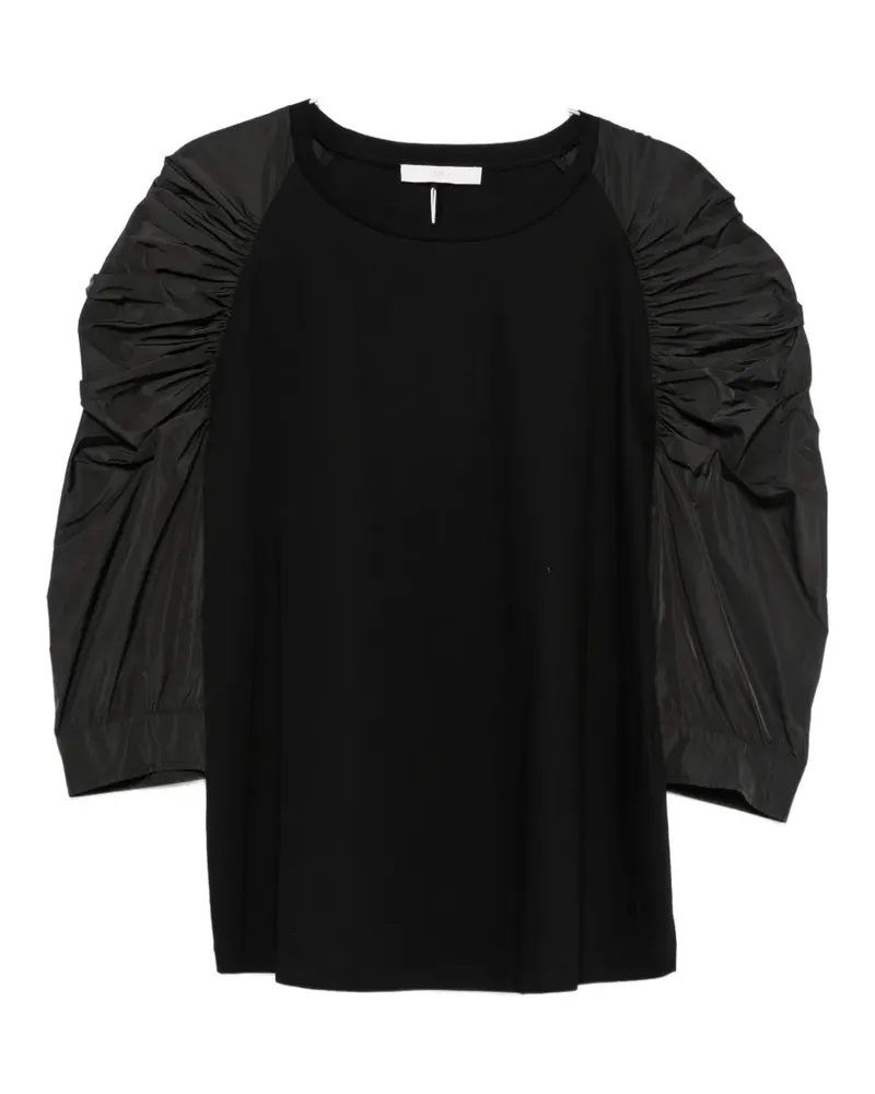 Marina Rinaldi ruched-sleeve T-shirt - Schwarz Schwarz